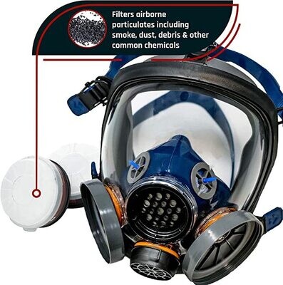 Full Face Chemical & Particulate Respirator (Reusable Eye Protection Mask)